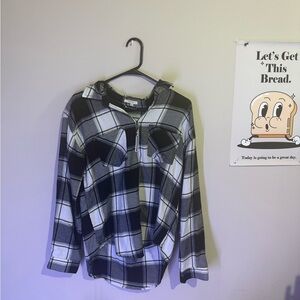 Maurices Black and White Plaid Women's Blouse